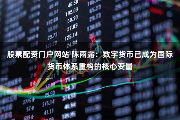 股票配资门户网站 陈雨露：数字货币已成为国际货币体系重构的核心变量